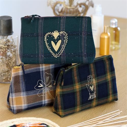 checkered pouch