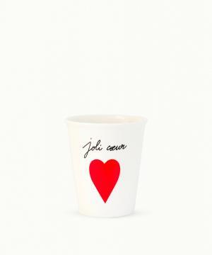 Tasse à café EPHATA Coeur flamboyant en céramique fait main JAUNE — Haut  les coeurs Collection