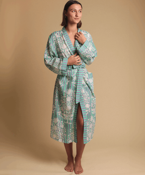 Long dressing gown Rayures