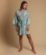 Rayures short dressing gown