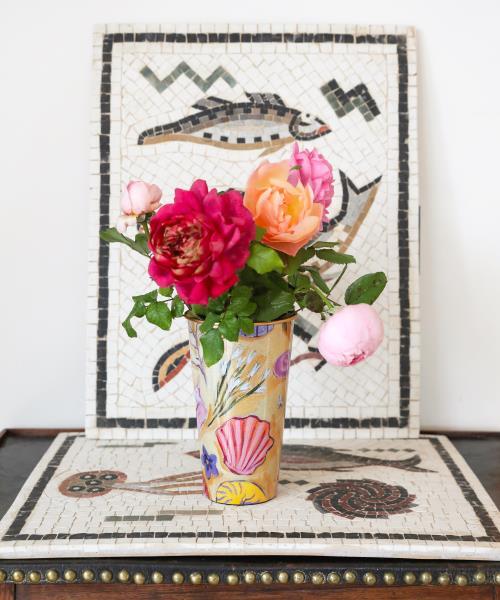 Vase Coquillages et Fleurs