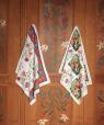 Set of 2 Folk tea towel