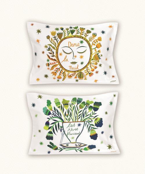 2 fundas de almohada Rêves Fleuris