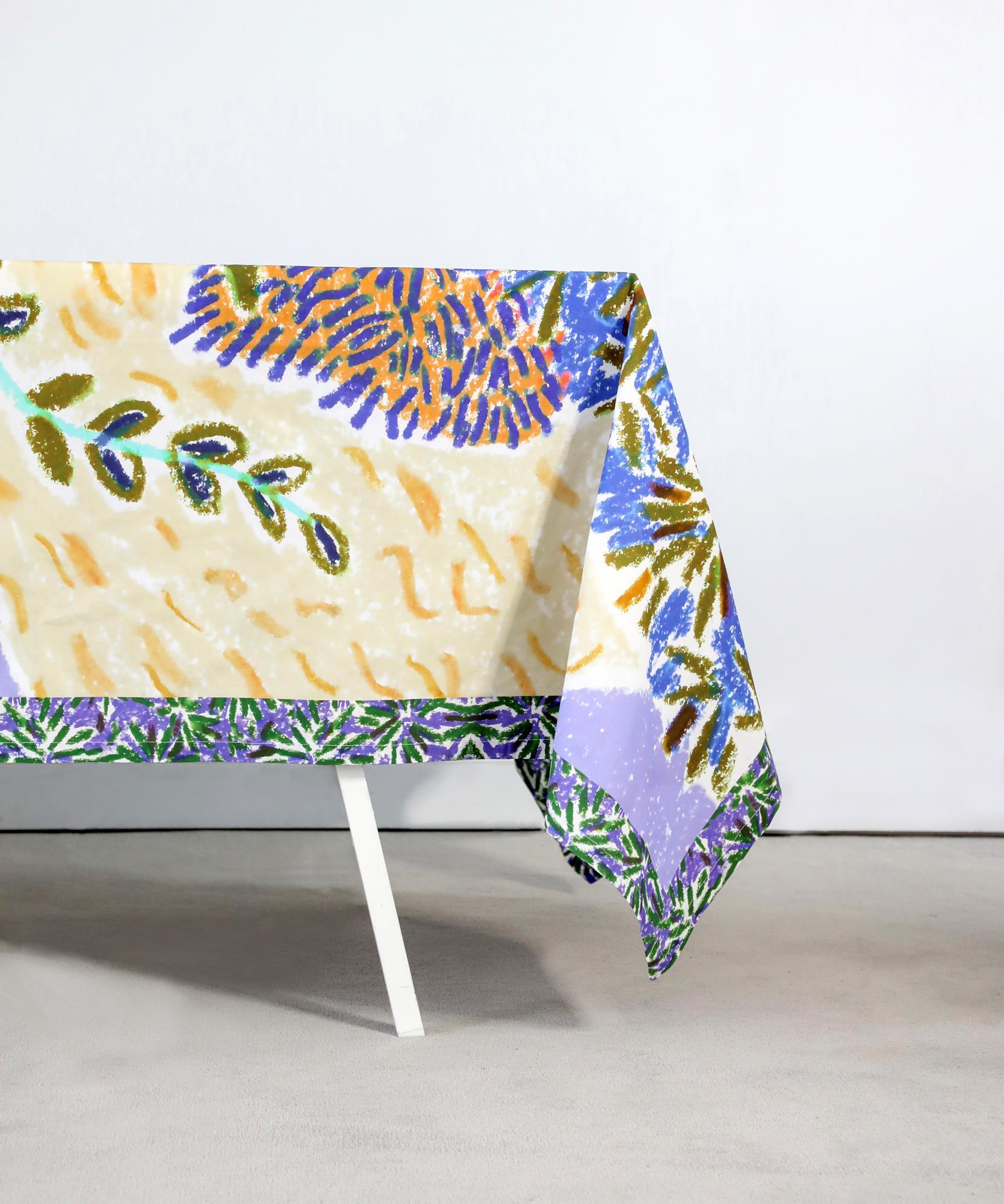 MyVorrei Nappe De Couleur Unie Carrée 100 % Coton 200 X 200 Cm Avec 8