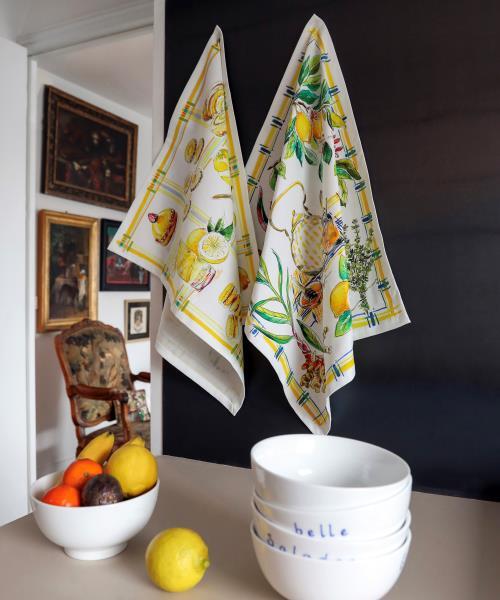 Set of 2 Fleur de Citronnier tea towel