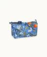 Trousse de toilette en coton bleu imprimé Fleur d'Oranger (Bleu)
