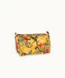 Trousse de toilette en coton bleu imprimé Fleur d'Oranger (Orange)