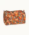 Trousse de toilette en coton bleu imprimé Fleur d'Oranger (Orange)