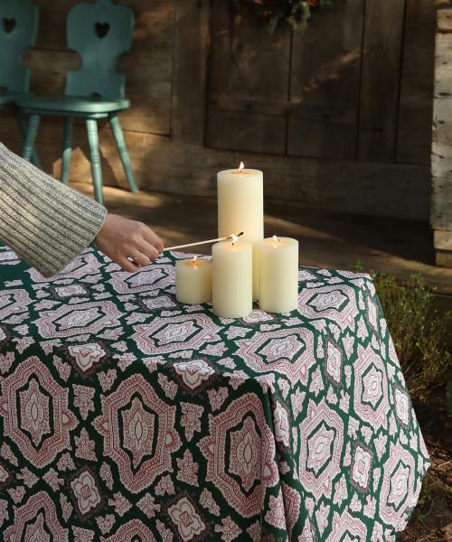 Nappe en coton carrée Ornement Vert