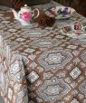 Nappe en coton carrée Ornement Beige