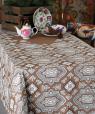 Nappe en coton rectangulaire Ornement Beige