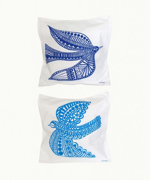 2er Set Kopfkissenbezüge Oiseaux d'Hiver