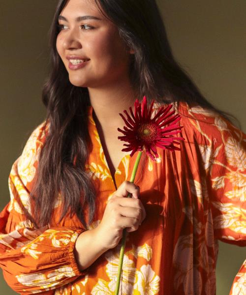 Robe courte Rosalia imprimé Toile d'Oranger