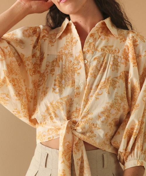 Top Sybille con estampado Toile d' Oranger