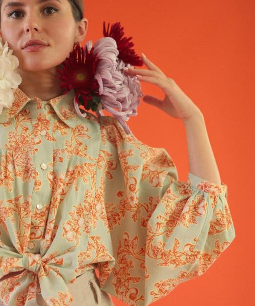 Top Sybille con estampado Toile d' Oranger