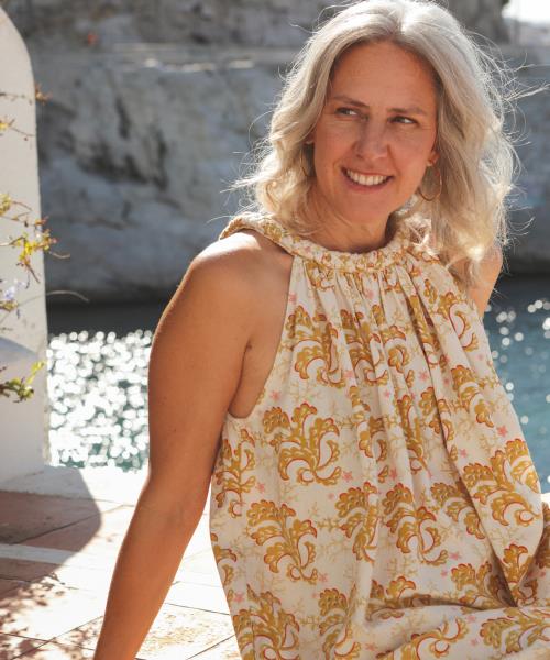 Robe longue Alice en coton imprimé Belle de Soleil